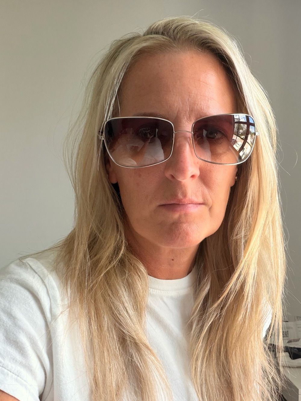 Oliver Peoples Papillon Silver Frame Brown Gradient Lens Sunglasses - Picture 5 of 5